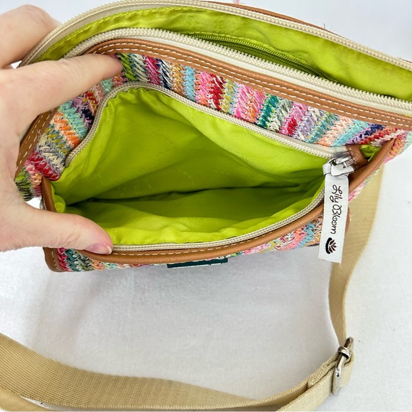 LILY BLOOM Party Favor Fun Colorful Straw Purse Shoulder Crossbody Handbag - Picture 15 of 16